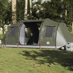 Tente de camping tunnel 4 personnes vert olive imperméable