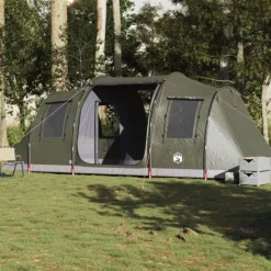 Tente de camping tunnel 4 personnes vert olive imperméable