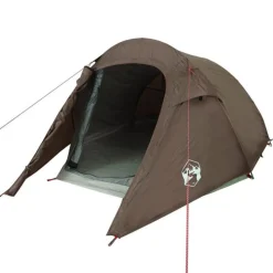 Tente de camping tunnel 2 personnes marron imperméable