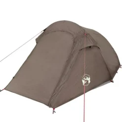 Tente de camping tunnel 2 personnes marron imperméable