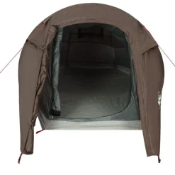 Tente de camping tunnel 2 personnes marron imperméable