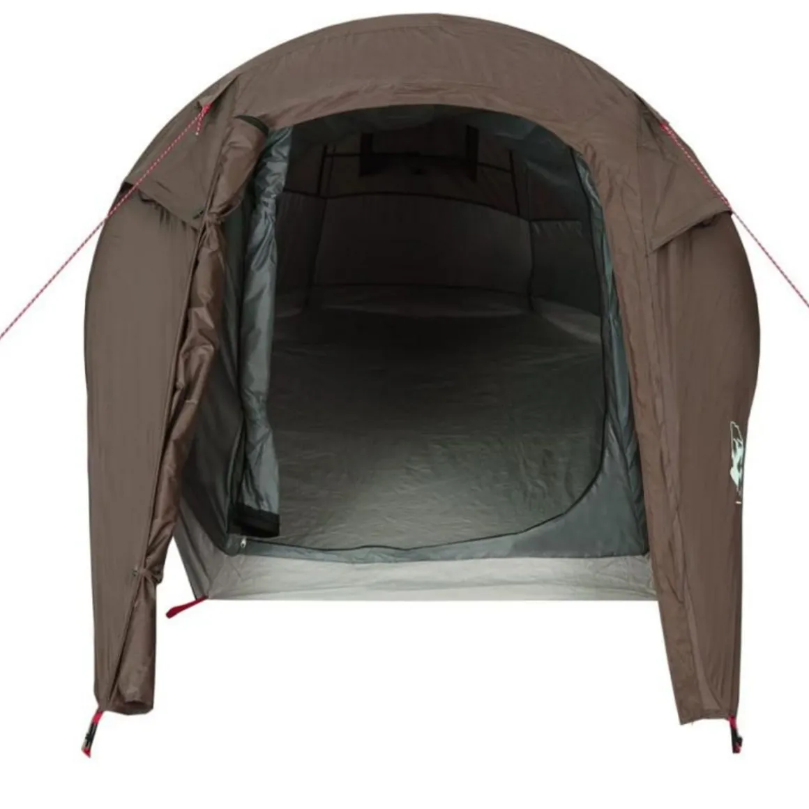 Tente de camping tunnel 2 personnes marron imperméable