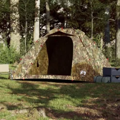 Tente de pêche 4 personnes camouflage libération rapide