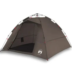 Tente de pêche 4 personnes marron libération rapide