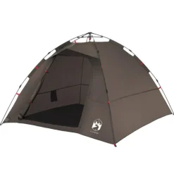 Tente de pêche 4 personnes marron libération rapide