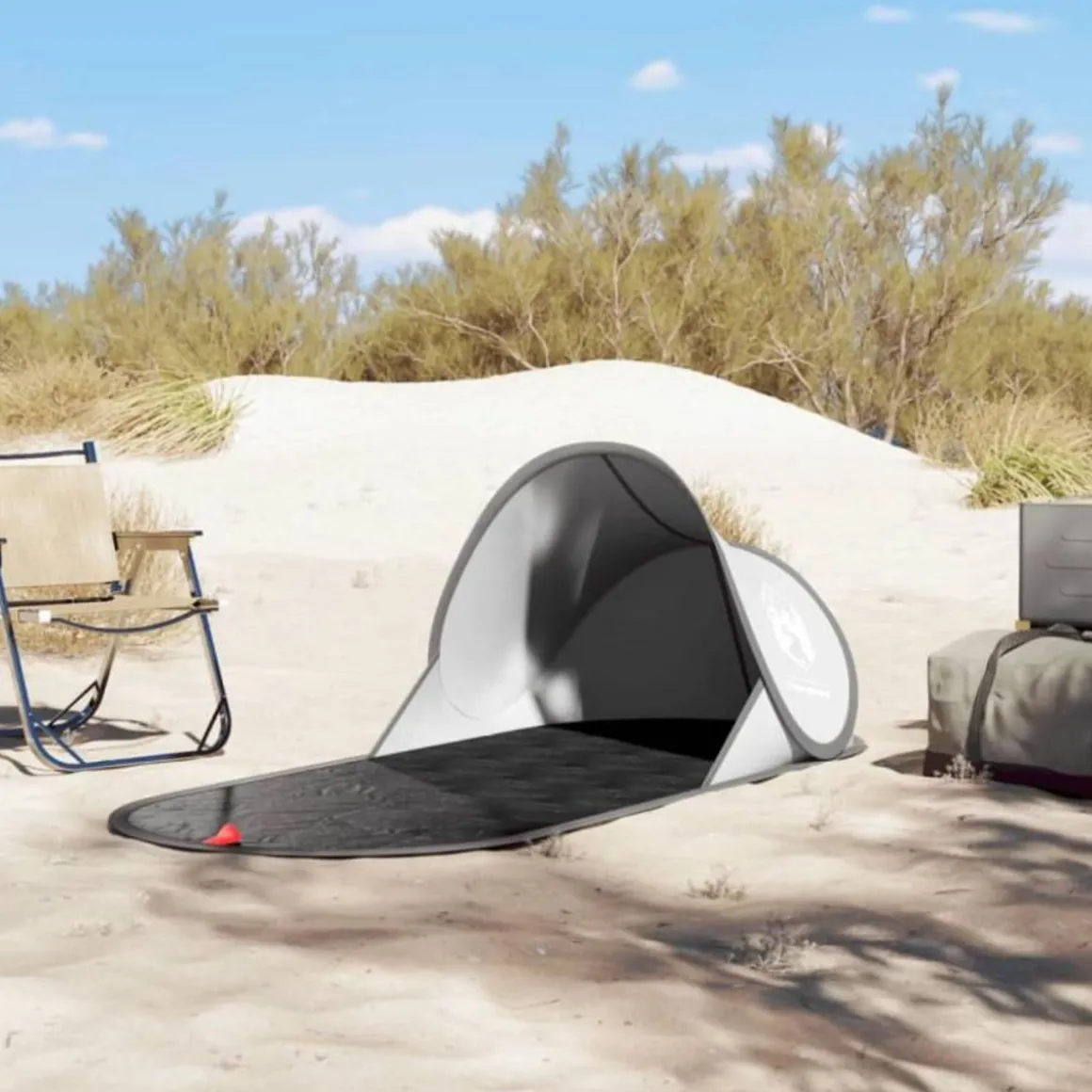 Tente de plage gris escamotable imperméable