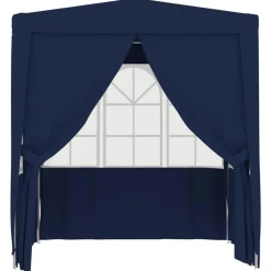 Tente de reception avec parois laterales 2,5x2,5 m Bleu 90 g/m^2