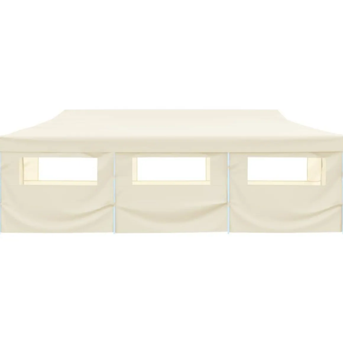 Tente de reception pliable avec 8 parois 3x9 m Blanc casse