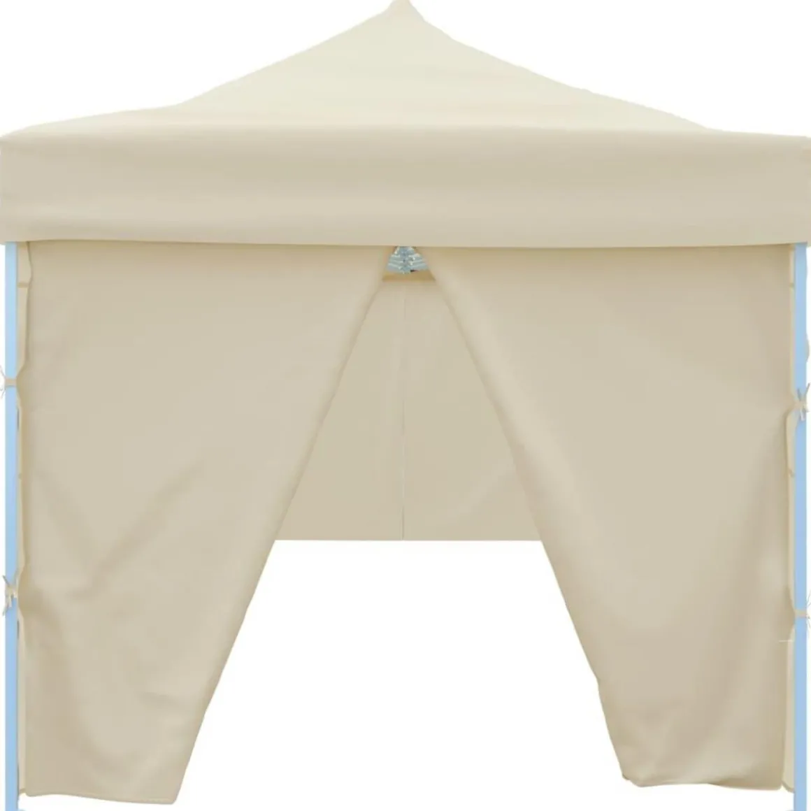 Tente de reception pliable avec 8 parois 3x9 m Blanc casse