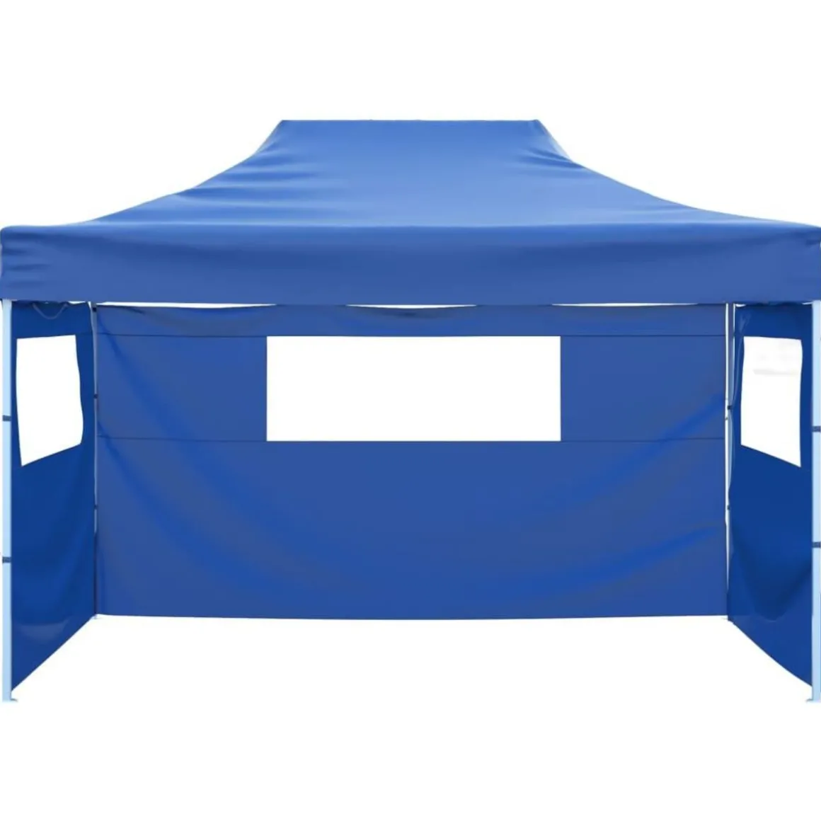 Tente de reception pliable avec 3 parois 3x4 m Acier Bleu