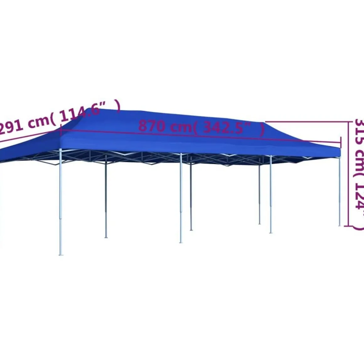 Tente de reception pliable 3x9 m Bleu