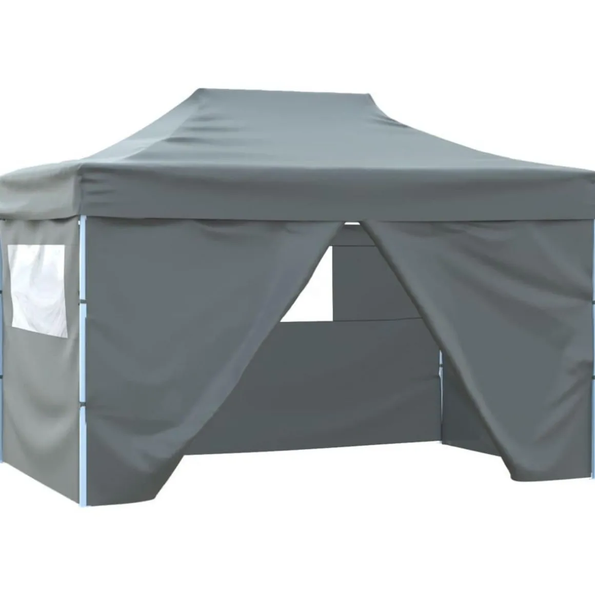 Tente de reception pliable avec 4 parois 3x4 m Acier Anthracite