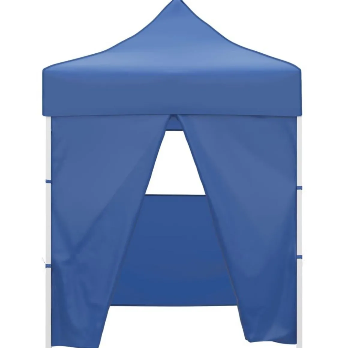 Tente de reception pliable avec 4 parois 2x2 m Acier Bleu