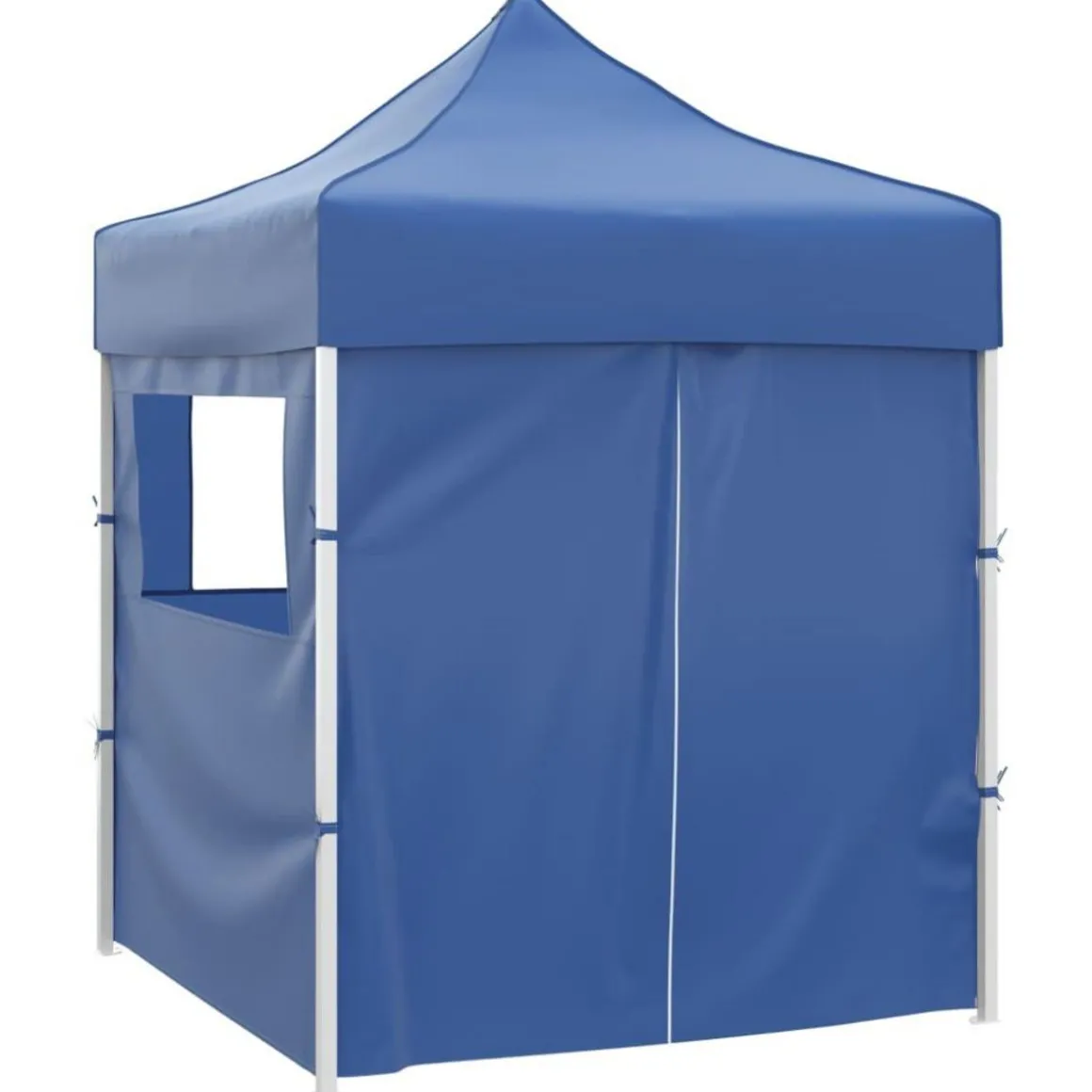 Tente de reception pliable avec 4 parois 2x2 m Acier Bleu