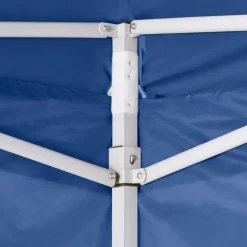Tente de reception pliable avec 4 parois 2x2 m Acier Bleu