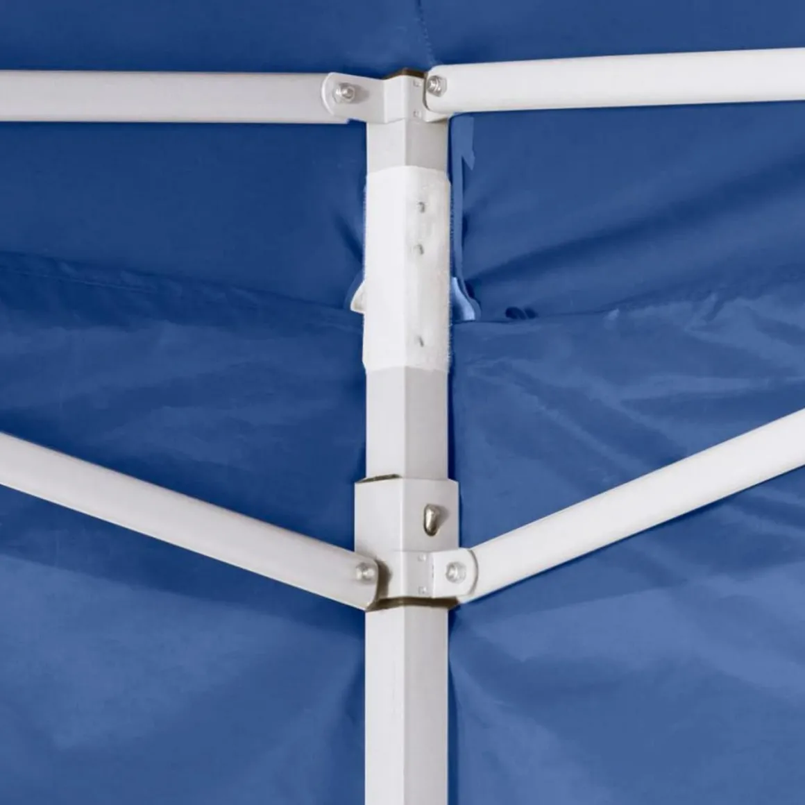 Tente de reception pliable avec 4 parois 2x2 m Acier Bleu