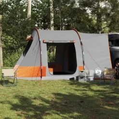 Tente de voiture 2 personnes gris et orange imperméable