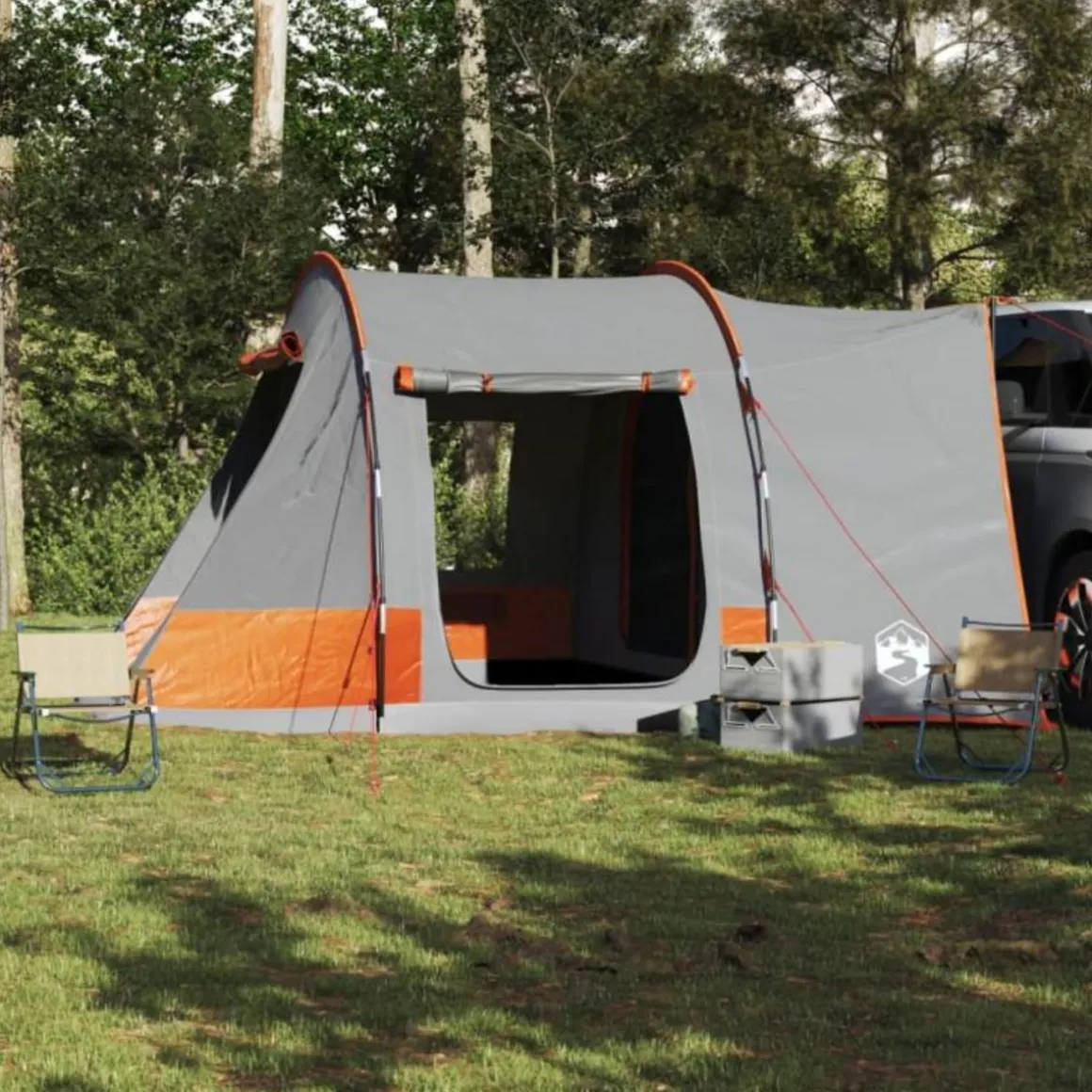 Tente de voiture 2 personnes gris et orange imperméable