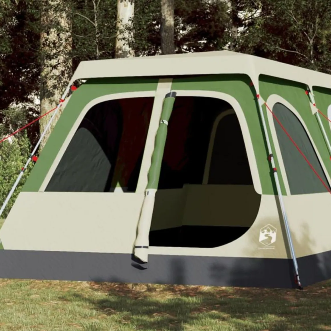 Tente familiale à dôme 10 personnes vert libération rapide