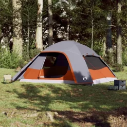 Tente familiale à dôme 6 personnes gris imperméable