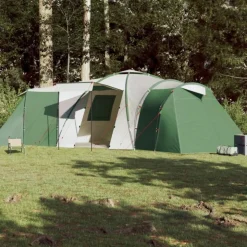 Tente familiale à dôme 12 personnes vert imperméable