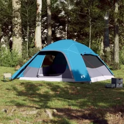 Tente familiale à dôme 6 personnes bleu imperméable