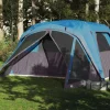Tente familiale avec porche 6 personnes bleu imperméable