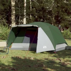 Tente familiale avec porche 6 personnes vert imperméable