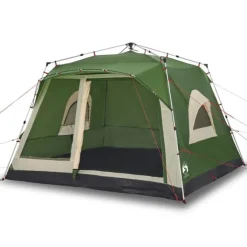 Tente familiale cabine 7 personnes vert dégagement rapide