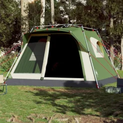 Tente familiale cabine 7 personnes vert dégagement rapide