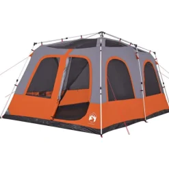Tente familiale dôme 8 personnes gris orange libération rapide