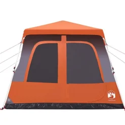 Tente familiale dôme 8 personnes gris orange libération rapide