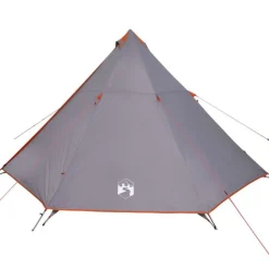 Tente familiale tipi 8 personnes gris et orange imperméable