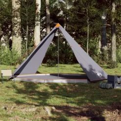 Tente familiale tipi 8 personnes gris et orange imperméable