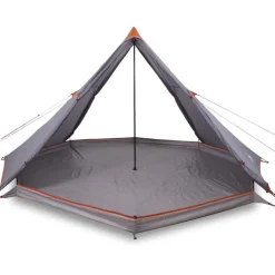 Tente familiale tipi 8 personnes gris et orange imperméable