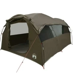Tente familiale tunnel 6 personnes marron imperméable