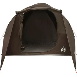 Tente familiale tunnel 6 personnes marron imperméable