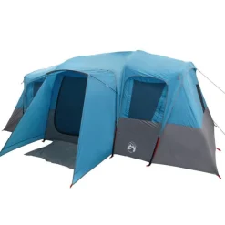 Tente familiale tunnel 16 personnes bleu imperméable