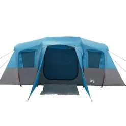 Tente familiale tunnel 16 personnes bleu imperméable