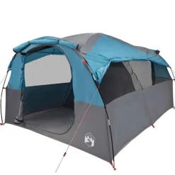 Tente familiale tunnel 6 personnes bleu imperméable