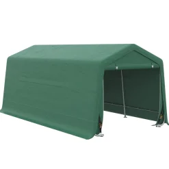Tente garage carport dim. 6L x 3l x 2,62H m acier galvanisé PE haute densité 180 g/m² imperméable anti-UV vert