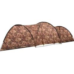 Tente igloo de camping 650x240x190 cm 8 personnes Camouflage