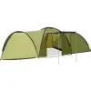Tente igloo de camping 650x240x190 cm 8 personnes Vert