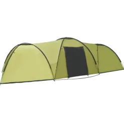 Tente igloo de camping 650x240x190 cm 8 personnes Vert