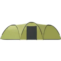 Tente igloo de camping 650x240x190 cm 8 personnes Vert
