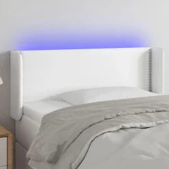 Tete de lit a LED Blanc 93x16x78/88 cm Similicuir