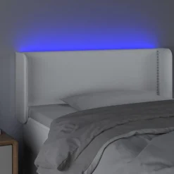 Tete de lit a LED Blanc 93x16x78/88 cm Similicuir