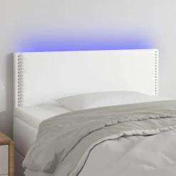 Tete de lit a LED Blanc 100x5x78/88 cm Similicuir