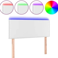 Tete de lit a LED Blanc 100x5x78/88 cm Similicuir