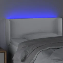 Tete de lit a LED Blanc 103x16x78/88 cm Similicuir